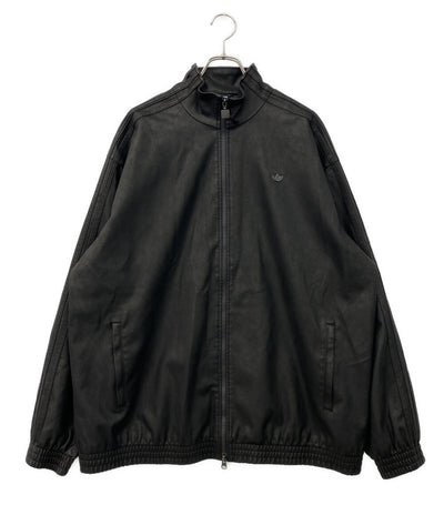美品 adidas ジャケット jw7326 レザー風 ブラック レディース SIZE 3XL アディダス