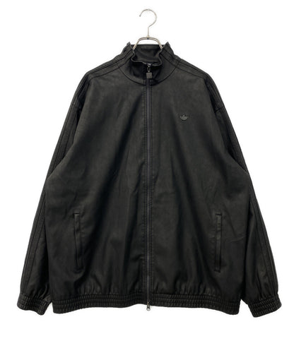 美品 adidas ジャケット jw7326 レザー風 ブラック レディース SIZE 3XL アディダス