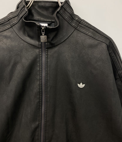 美品 adidas ジャケット jw7326 レザー風 ブラック レディース SIZE 3XL アディダス