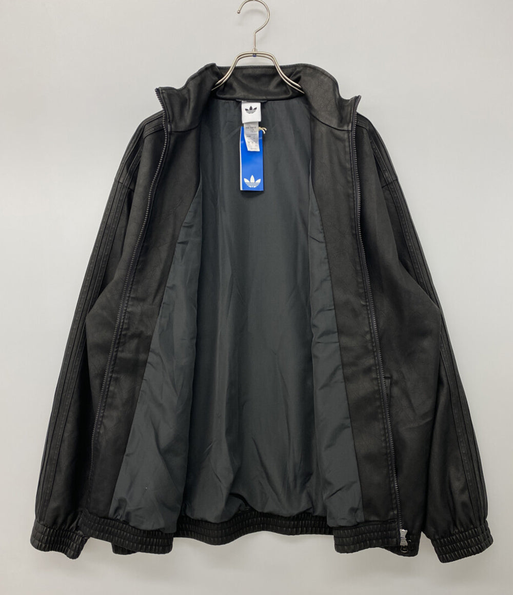 美品 adidas ジャケット jw7326 レザー風 ブラック レディース SIZE 3XL アディダス