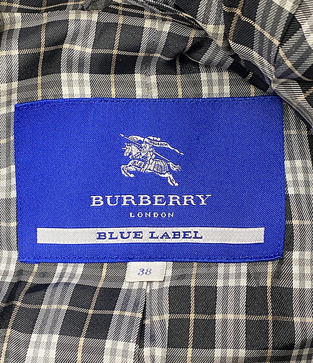 BURBERRY BLUE LABEL コート ブラック 裏地チェック E1B24-252-09 レディース SIZE 38 バーバリーブルーレーベル