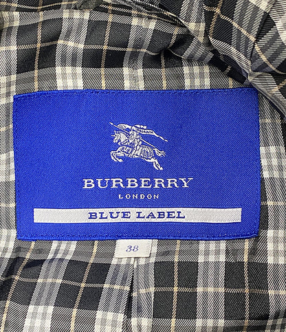 BURBERRY BLUE LABEL コート ブラック 裏地チェック E1B24-252-09 レディース SIZE 38 バーバリーブルーレーベル