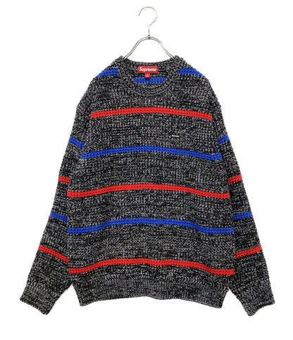 Supreme ニット supreme waffle small box sweater ボーダー レディース SIZE S シュプリーム