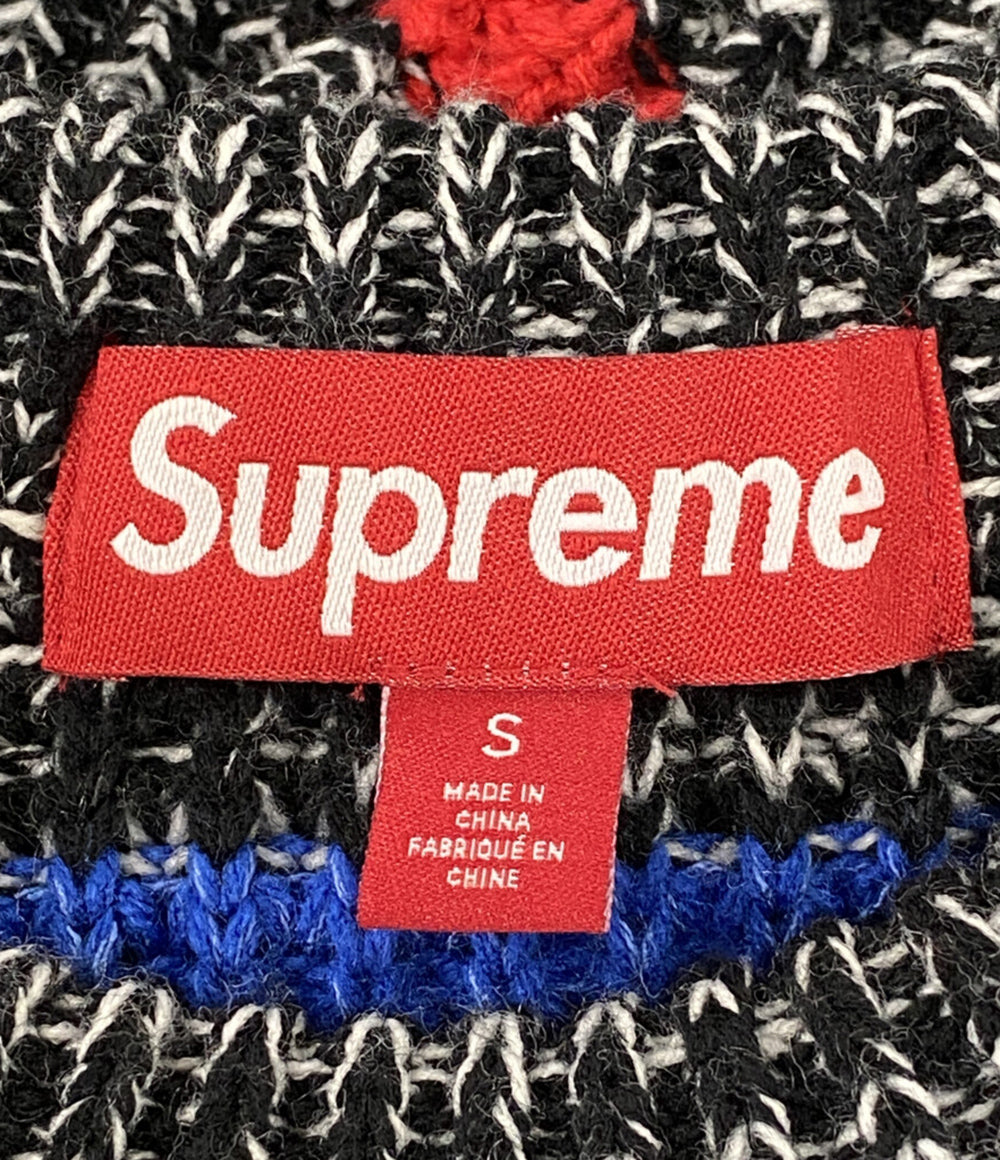 Supreme ニット supreme waffle small box sweater ボーダー レディース SIZE S シュプリーム