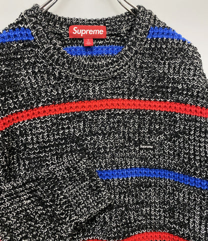 Supreme ニット supreme waffle small box sweater ボーダー レディース SIZE S シュプリーム