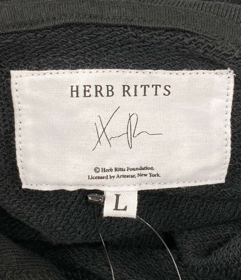 美品 MONKEY TIME パーカー HERB RITTS PHOTOPRINT HOODY BLK メンズ SIZE L モンキータイム