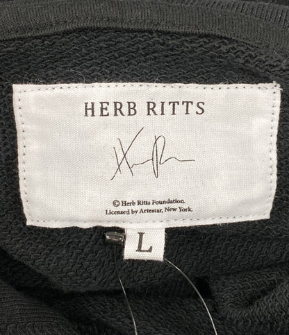 美品 MONKEY TIME パーカー HERB RITTS PHOTOPRINT HOODY BLK メンズ SIZE L モンキータイム