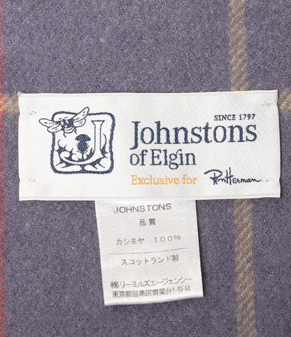 Johnson Woolen Mills×Ron Herman ロンハーマン カシミヤストール 大判 チェック レディース ジョンソンウーレンミルズ