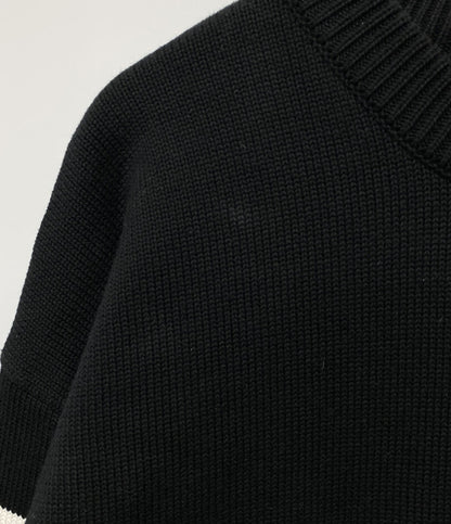 AMI Alexandre Mattiussi ニット ブラック ボーダー コットンウール メンズ SIZE M アミ