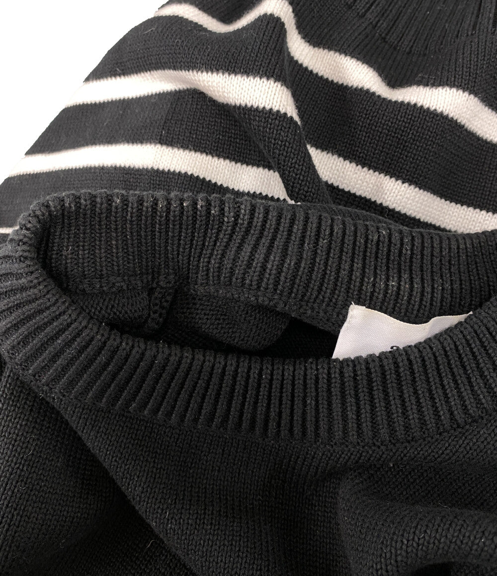 AMI Alexandre Mattiussi ニット ブラック ボーダー コットンウール メンズ SIZE M アミ