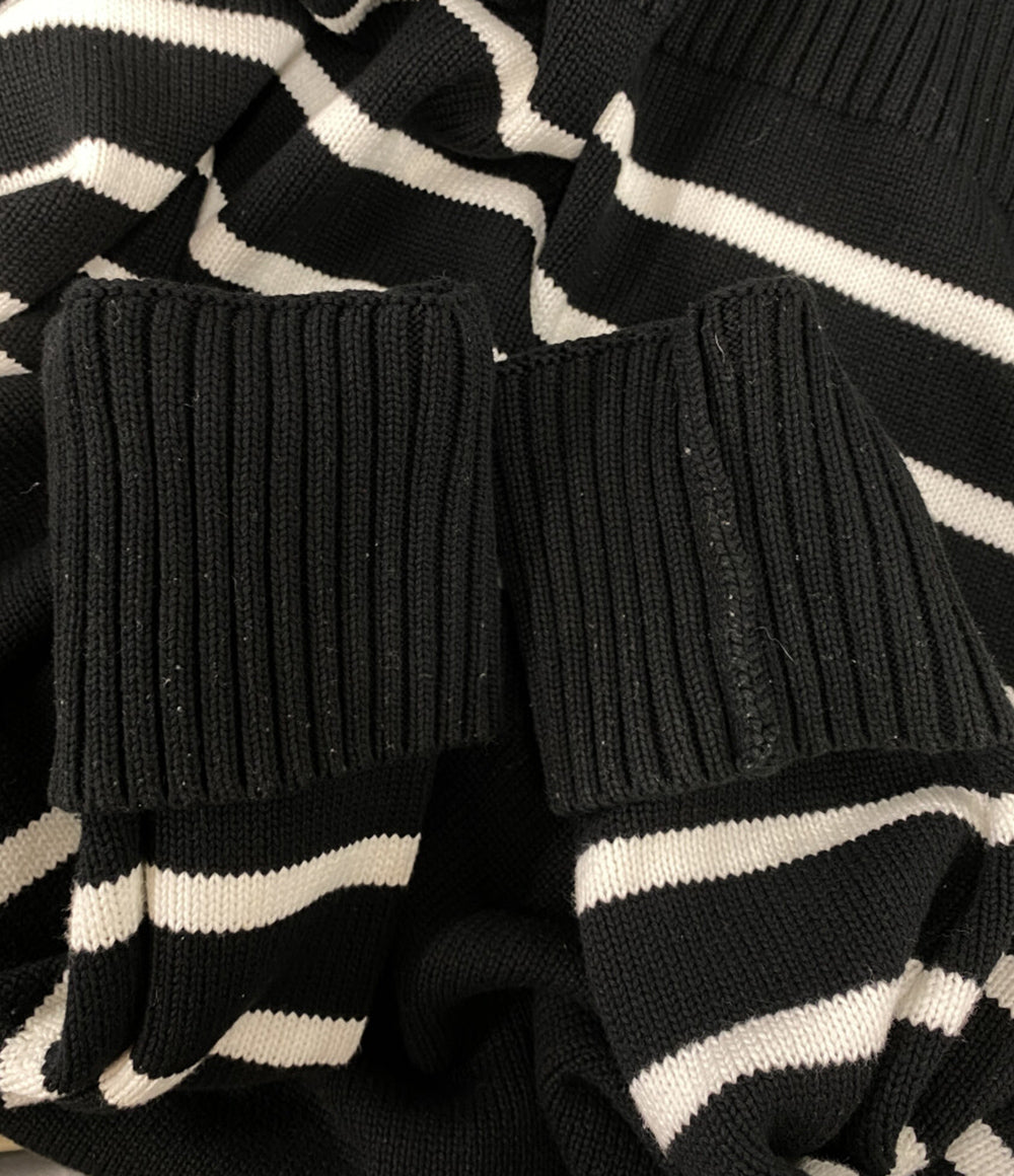 AMI Alexandre Mattiussi ニット ブラック ボーダー コットンウール メンズ SIZE M アミ