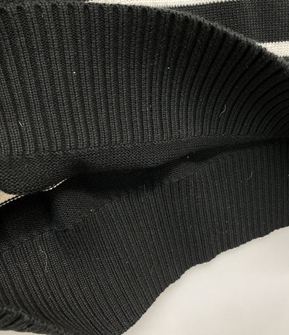 AMI Alexandre Mattiussi ニット ブラック ボーダー コットンウール メンズ SIZE M アミ