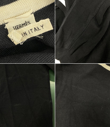 HERMES カーディガン ブラック シルク カシミヤ レディース SIZE 44 エルメス