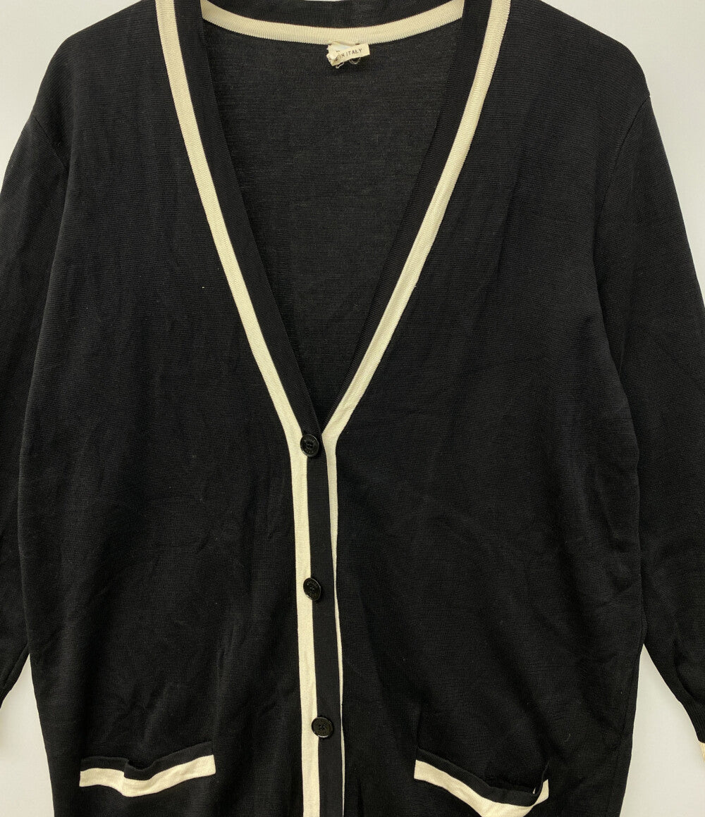 HERMES カーディガン ブラック シルク カシミヤ レディース SIZE 44 エルメス