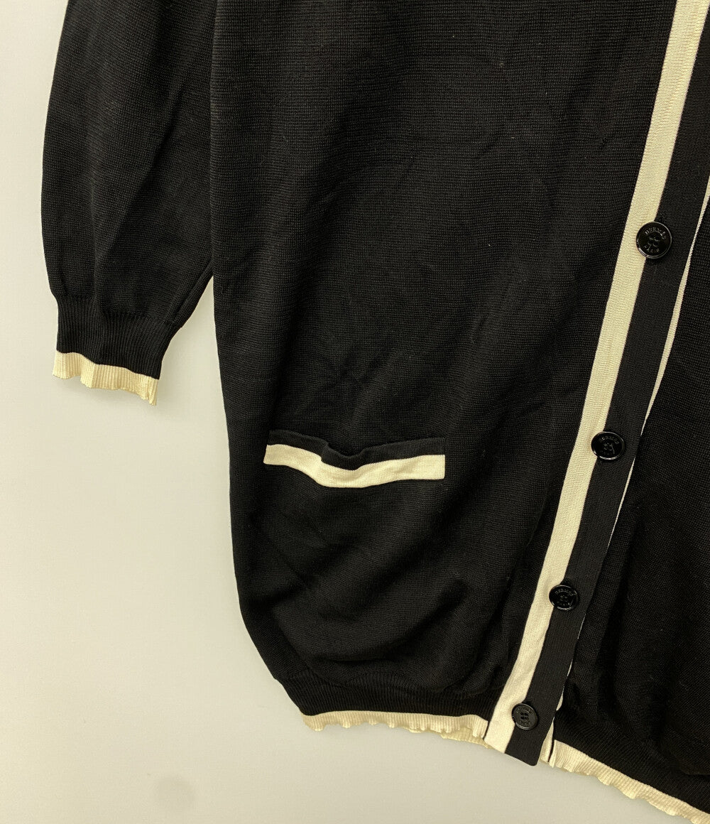 HERMES カーディガン ブラック シルク カシミヤ レディース SIZE 44 エルメス