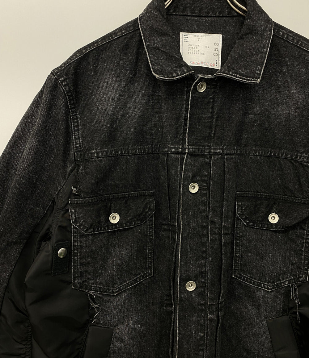sacai デニムジャケット BLK DENIM×MA-1 23AW SCM-053 メンズ SIZE 3 サカイ