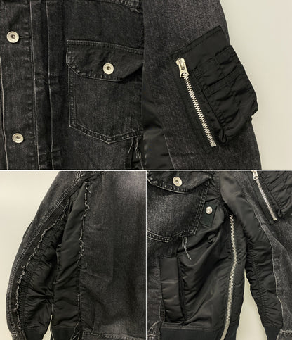 sacai デニムジャケット BLK DENIM×MA-1 23AW SCM-053 メンズ SIZE 3 サカイ
