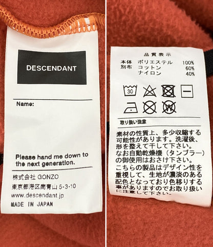 DESCENDANT フリースジャケット HUMMING FLEECE PULLOVER ORANGE メンズ SIZE 3 ディセンダント