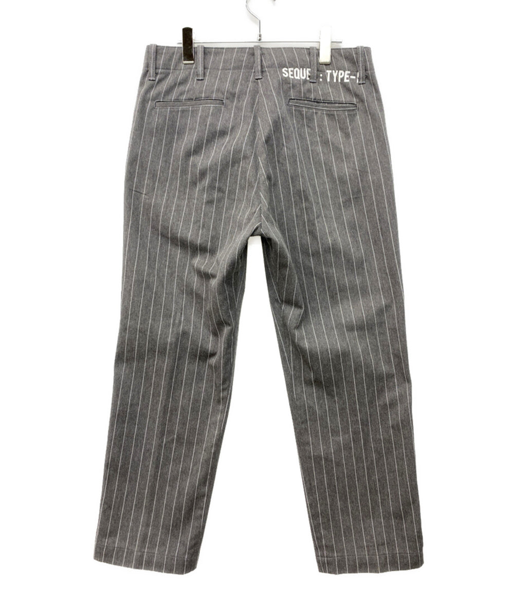 SEQUEL シークエル パンツ TYPE-F グレー ストライプ メンズ SIZE M