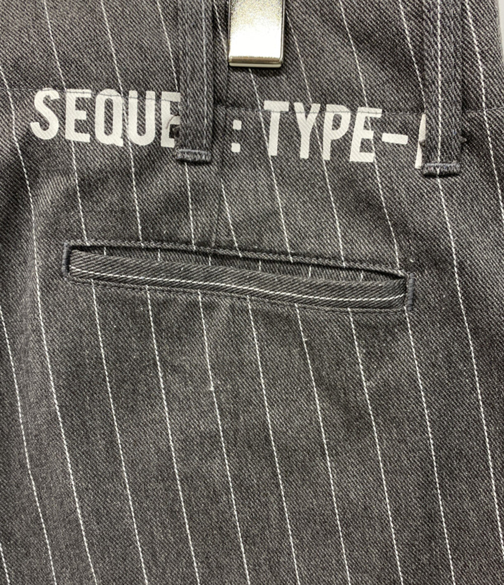 SEQUEL シークエル パンツ TYPE-F グレー ストライプ メンズ SIZE M