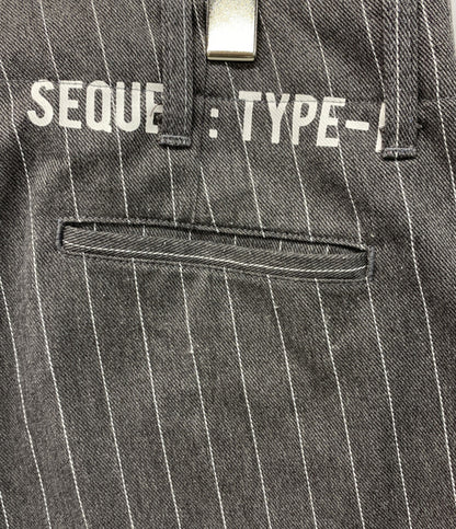 SEQUEL シークエル パンツ TYPE-F グレー ストライプ メンズ SIZE M