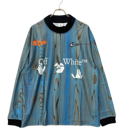 美品 NIKE×Off White オフホワイト 長袖Ｔシャツ DN1701-411 ブルー系 メンズ SIZE L ナイキ