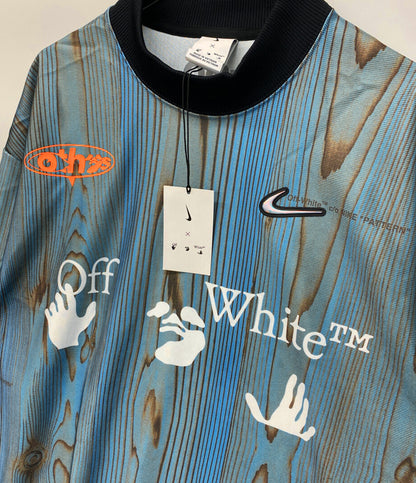 美品 NIKE×Off White オフホワイト 長袖Ｔシャツ DN1701-411 ブルー系 メンズ SIZE L ナイキ