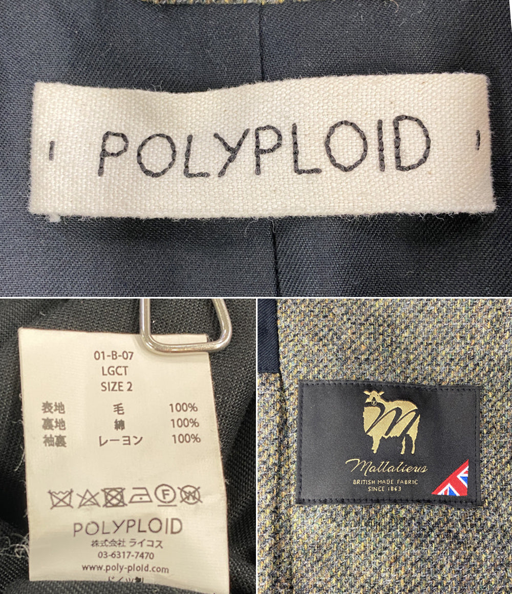POLYPLOID ポリプロイド ステンカラーコート ツイード メンズ SIZE 2