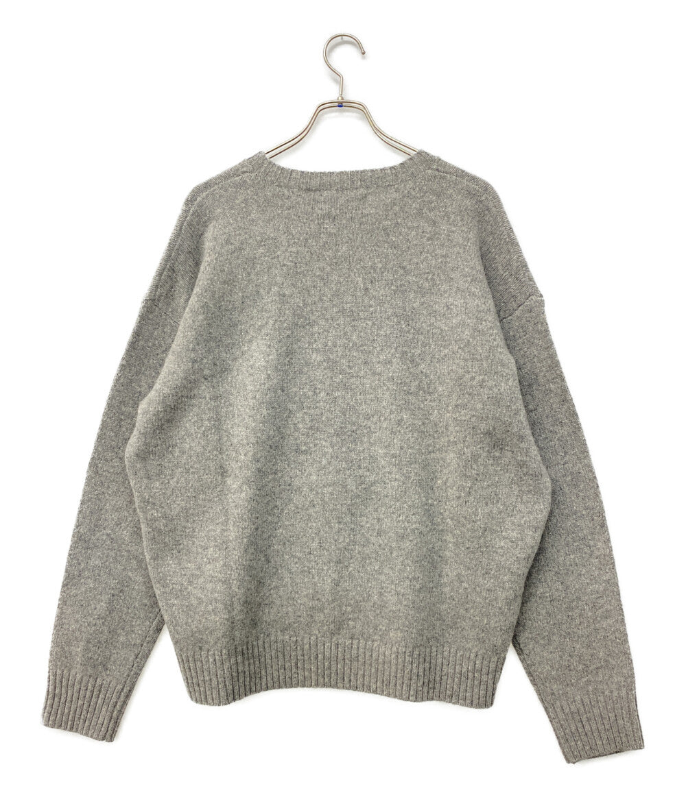 美品 POLO RALPH LAUREN 長袖ニット RELAX FIT POLO BEAR SWEATER GREY 26FW メンズ SIZE L ポロ・ラルフローレン