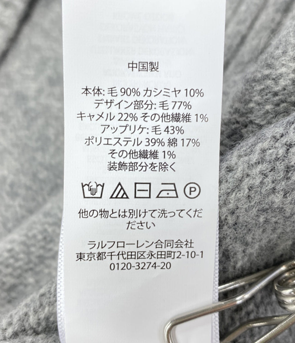 美品 POLO RALPH LAUREN 長袖ニット RELAX FIT POLO BEAR SWEATER GREY 26FW メンズ SIZE L ポロ・ラルフローレン