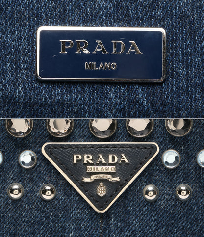 プラダ  トートバッグ カナパ ビジュー デニム      レディース   PRADA