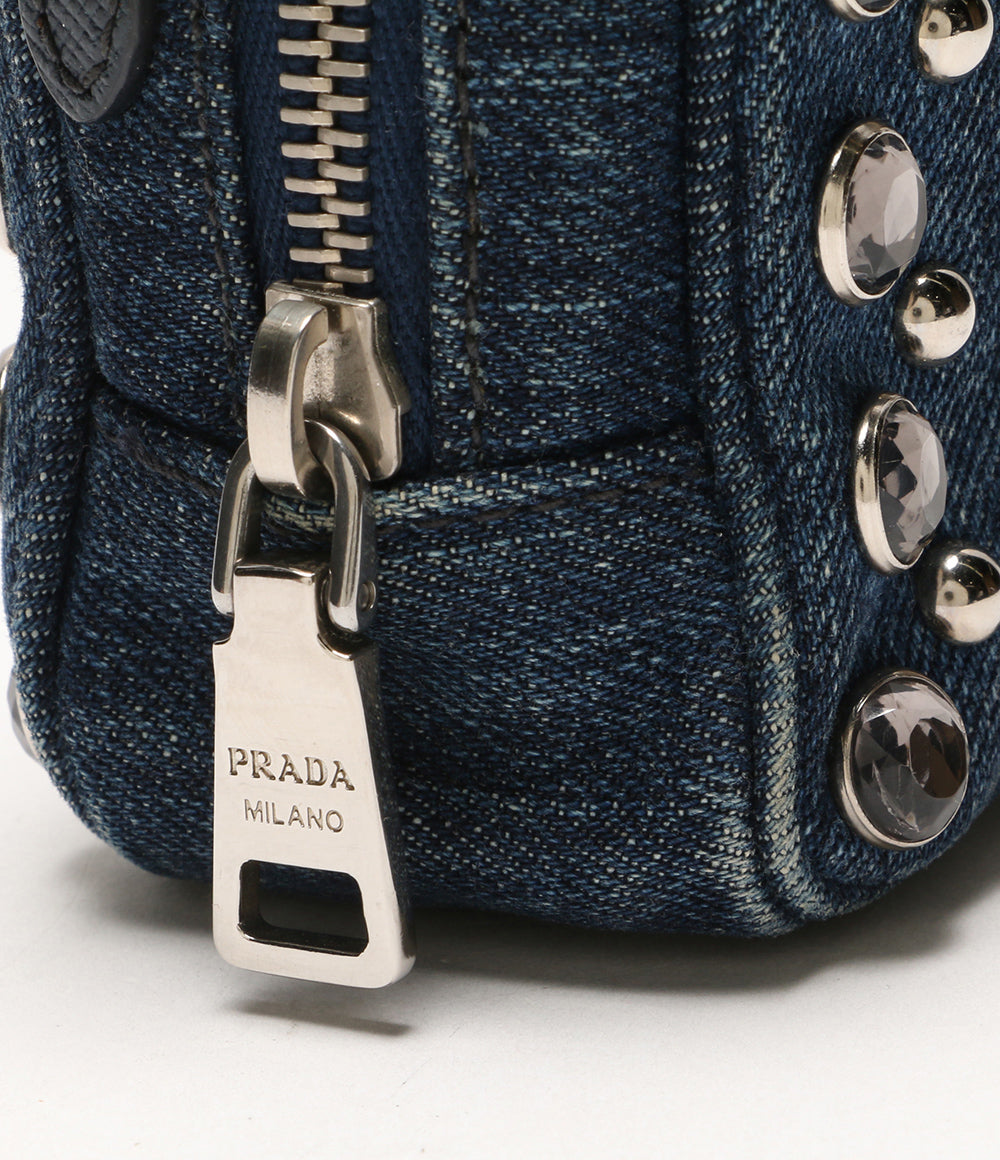 プラダ  ショルダーバッグ デニム ストーン      レディース   PRADA