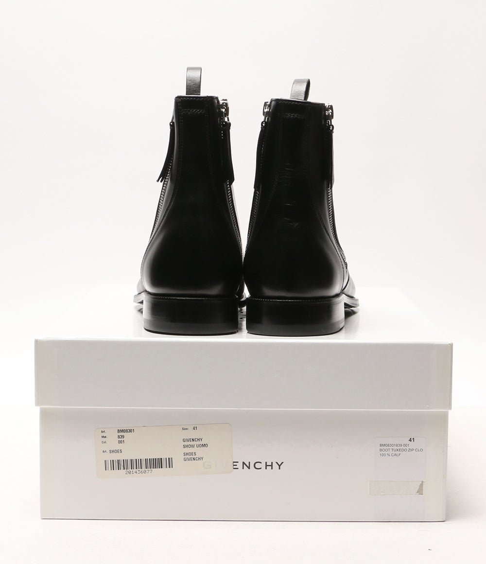 美品 GIVENCHY ブーツ BM08301 CALF ZIP ブラック レザー ショート メンズ SIZE 41 ジバンシィ
