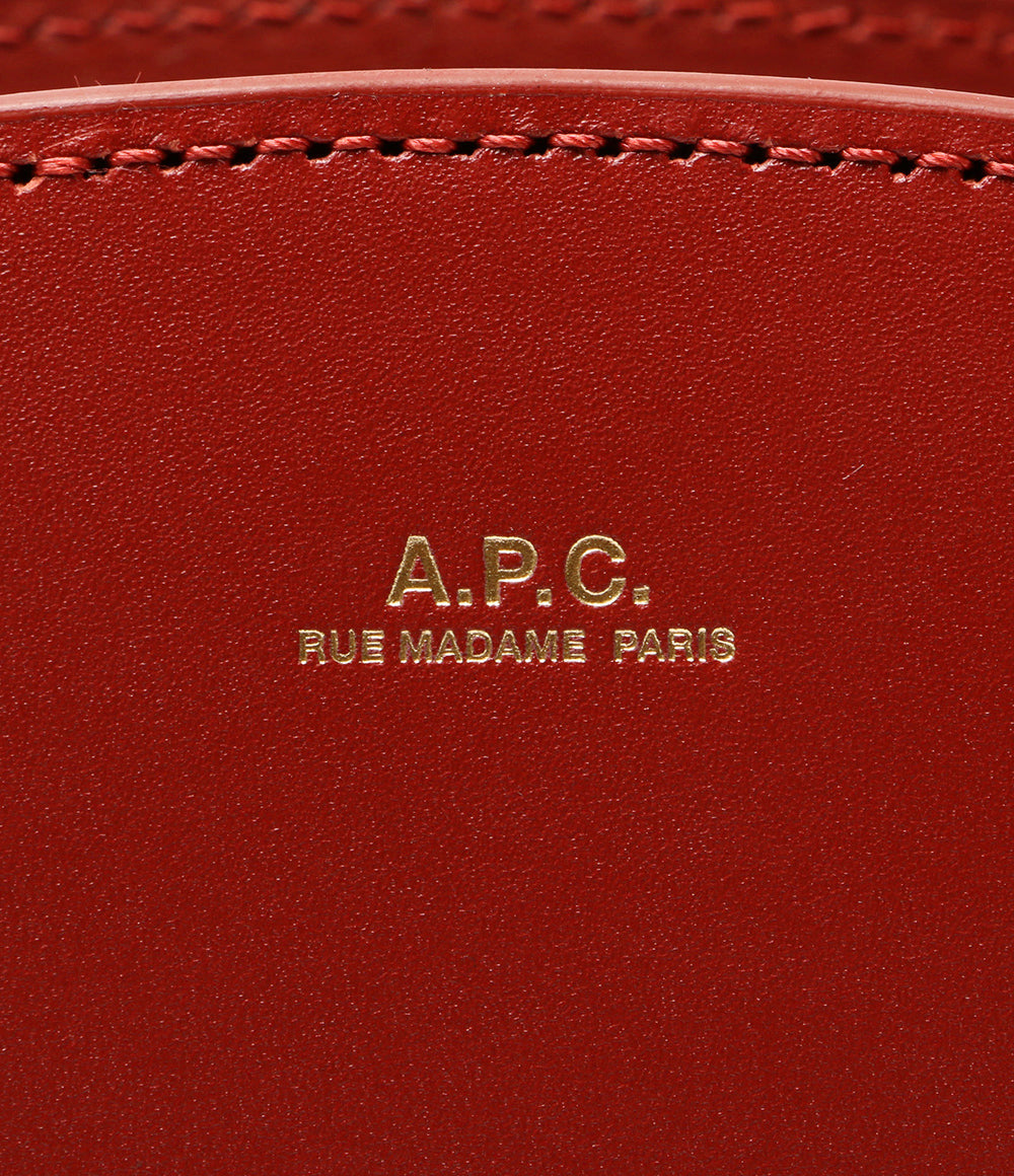 美品 A.P.C. ショルダーバッグ sac demi lune ルージュカーマイン PXAWV-F61048 GAR レディース アーペーセー