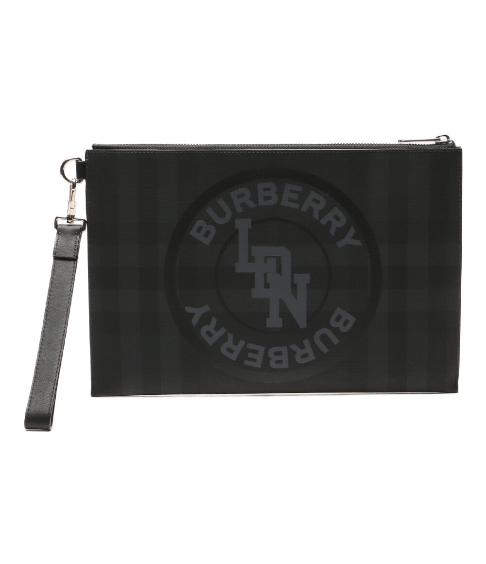 美品 BURBERRY セカンドバッグ 8022559 ロゴグラフィック ジップポーチ メンズ バーバリー