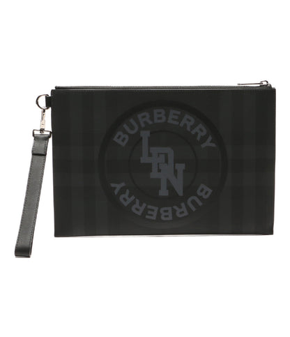 美品 BURBERRY セカンドバッグ 8022559 ロゴグラフィック ジップポーチ メンズ バーバリー