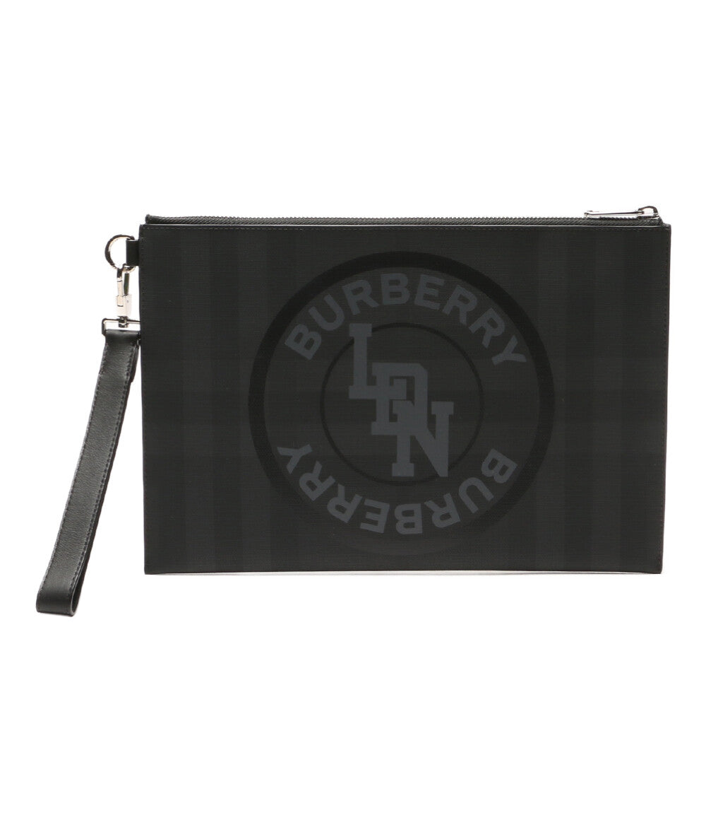 バーバリー 美品 セカンドバッグ 8022559 ロゴグラフィック ジップポーチ メンズ BURBERRY