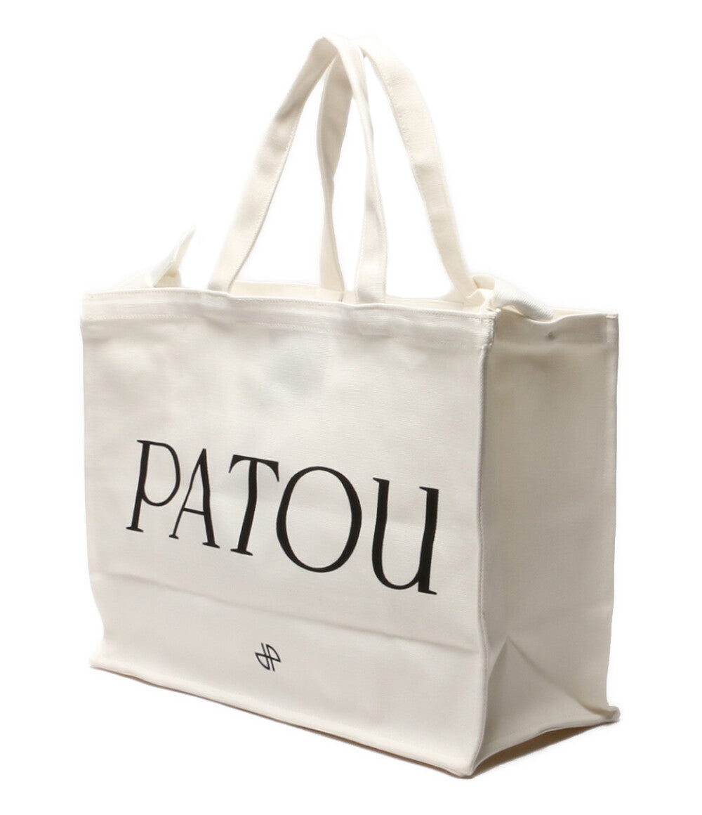 美品 PATOU パトゥ ラージトートバッグ ロゴ 2WAY オーガニックコットン AC0240076090C レディース
