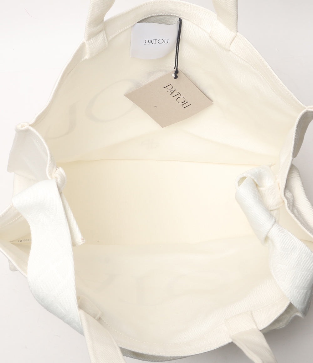 美品 PATOU パトゥ ラージトートバッグ ロゴ 2WAY オーガニックコットン AC0240076090C レディース