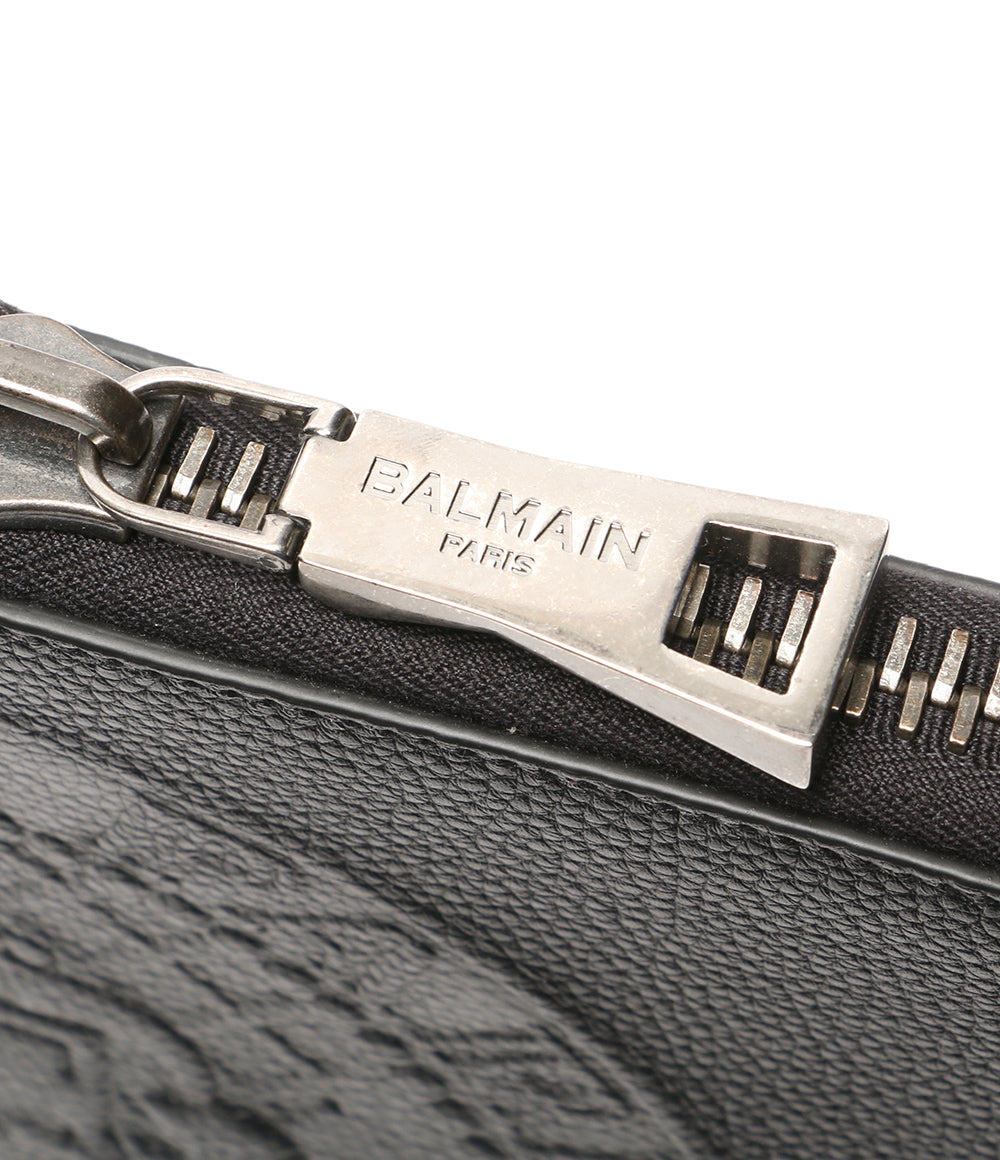 美品 BALMAIN セカンドバッグ RM1M000LMZM レザー クラッチバッグ メンズ バルマン