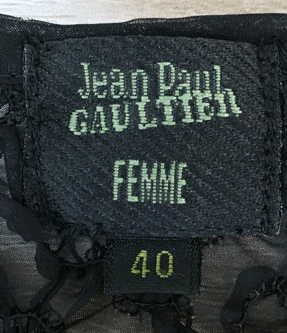ジャンポール・ゴルチェ カットソー ブラック シアー レディース SIZE 40 Jean Paul GAULTIER FEMME