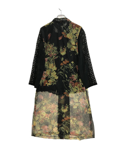 ドリスヴァンノッテン カーディガン THAW-CA-1084 ブラック フラワー シフォン レディース SIZE XS DRIES VAN NOTEN