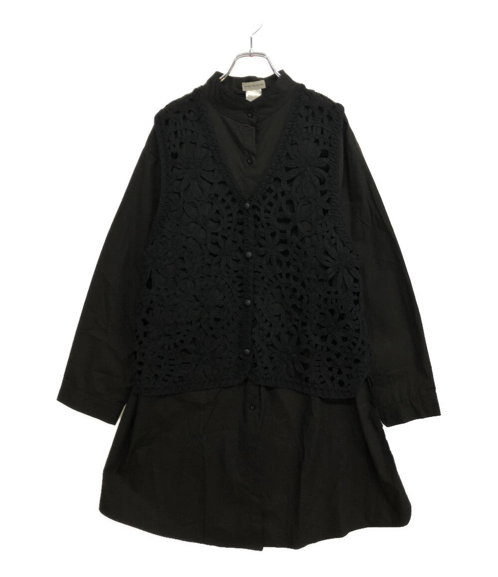 ドリスヴァンノッテン 長袖シャツ ライカ期 90s ドッキング ブラック レディース SIZE - DRIES VAN NOTEN