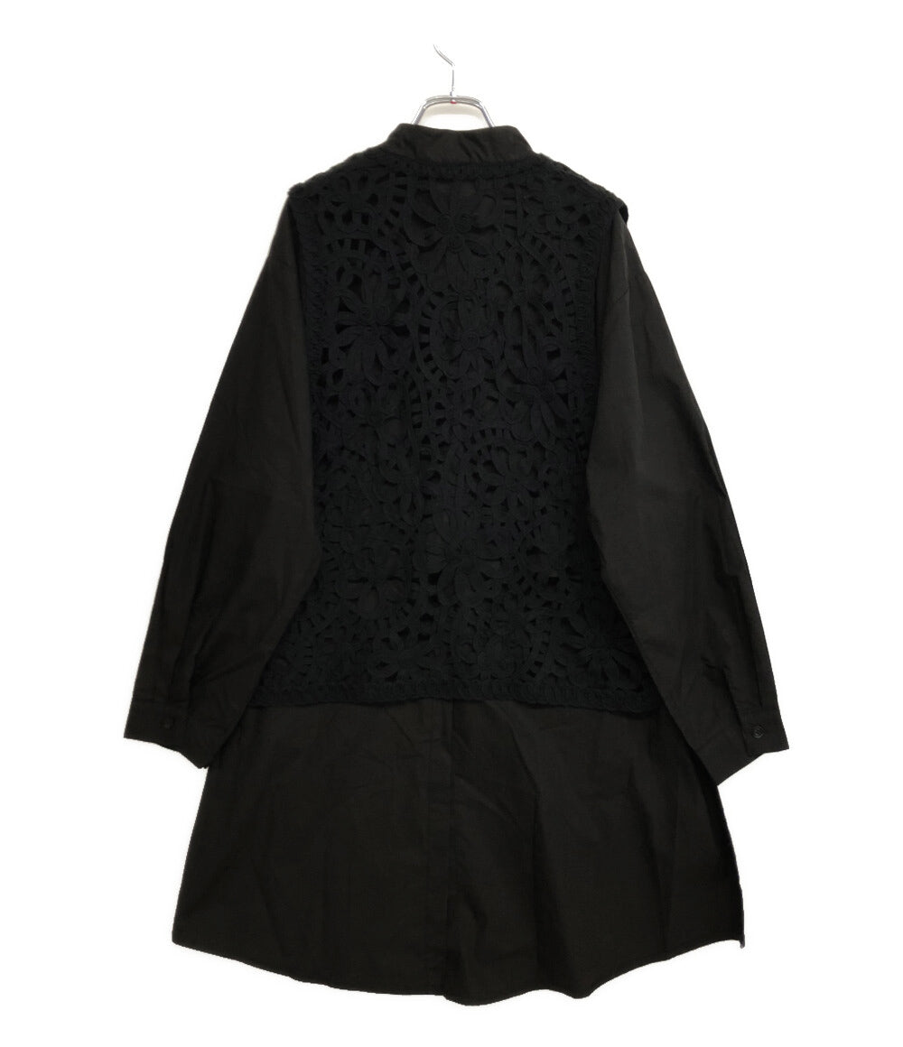 ドリスヴァンノッテン 長袖シャツ ライカ期 90s ドッキング ブラック レディース SIZE - DRIES VAN NOTEN