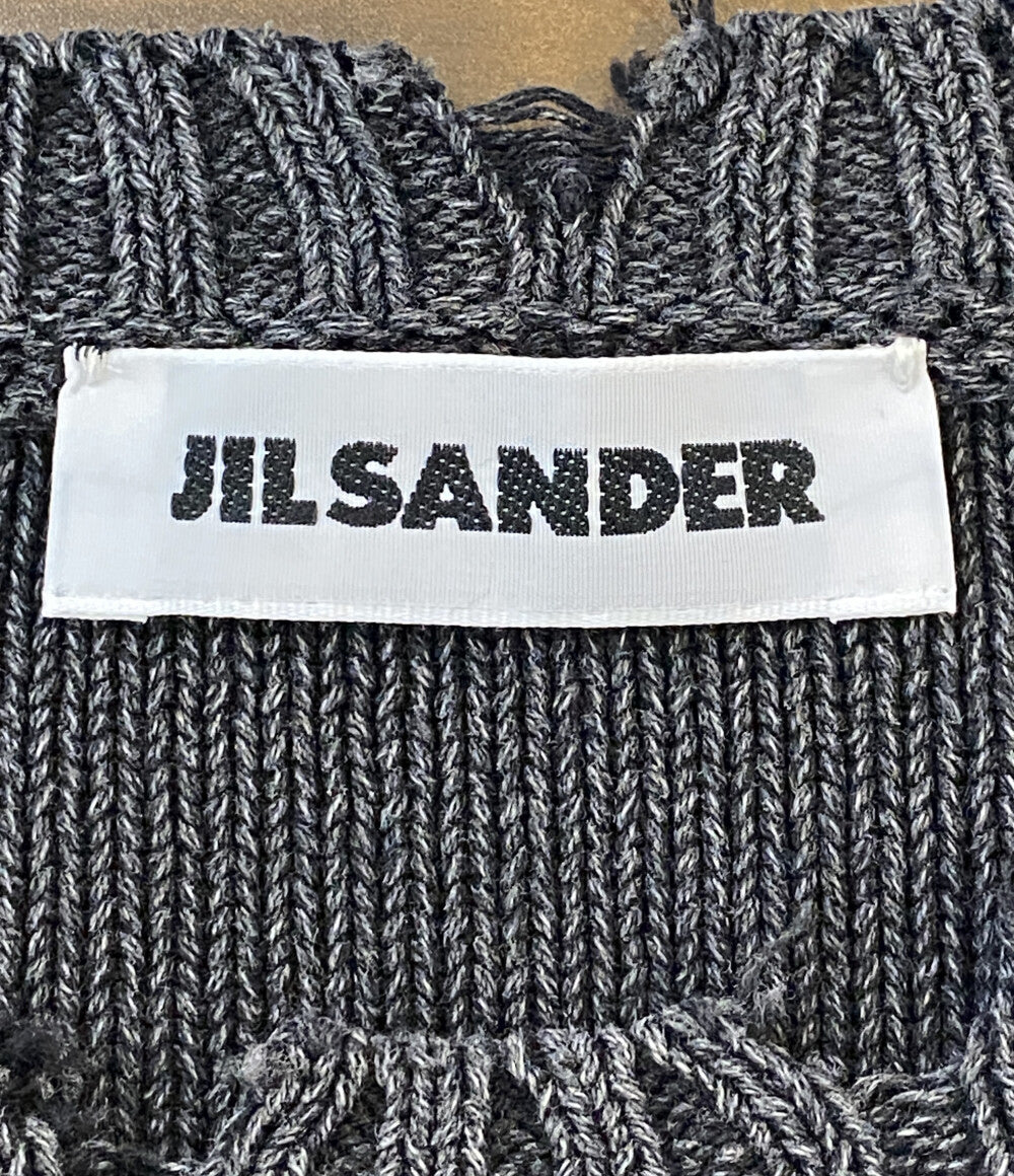 ジルサンダー ニット ダメージ加工 RAF期 グレー メンズ SIZE - Jil sander