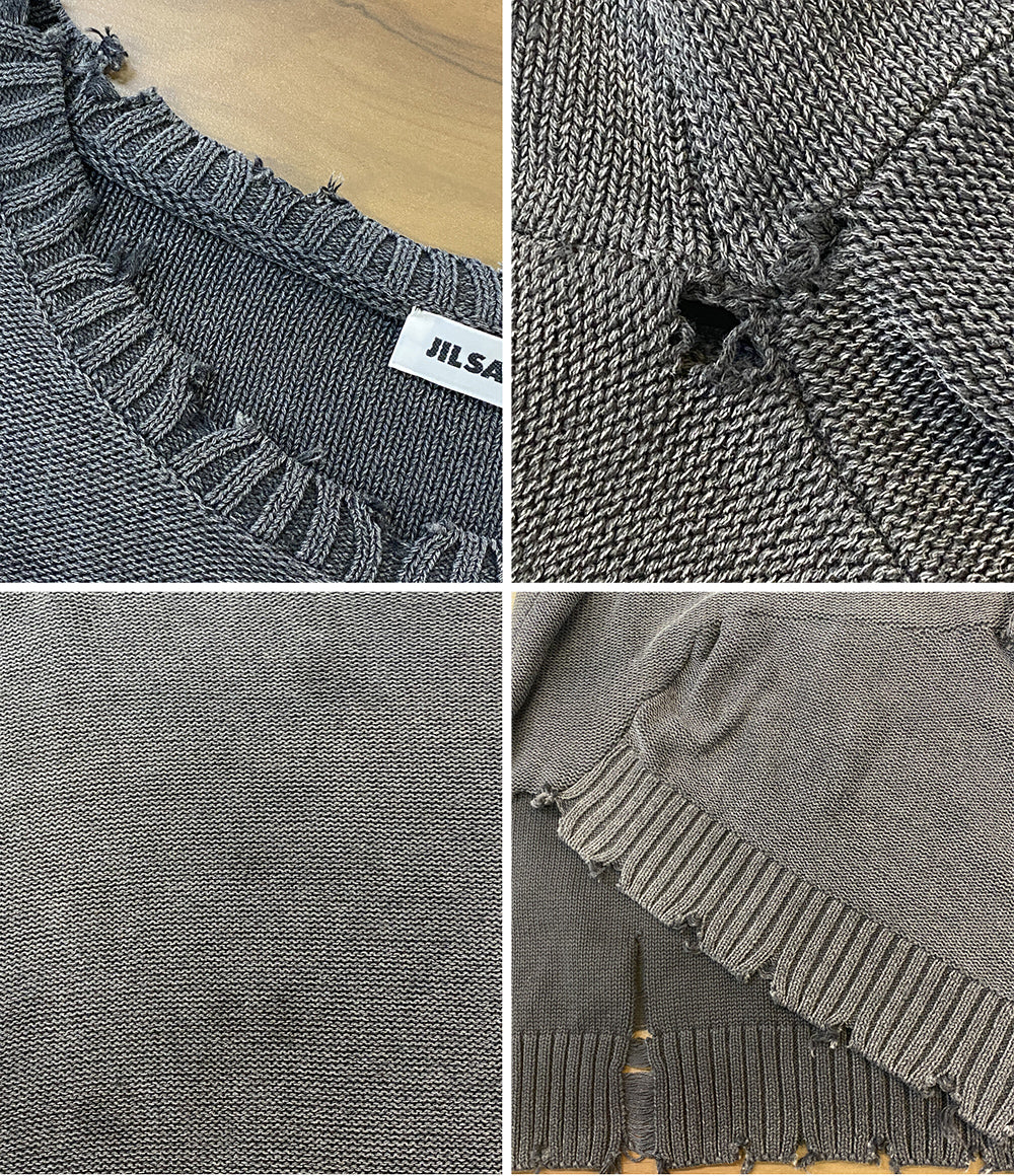 ジルサンダー ニット ダメージ加工 RAF期 グレー メンズ SIZE - Jil sander