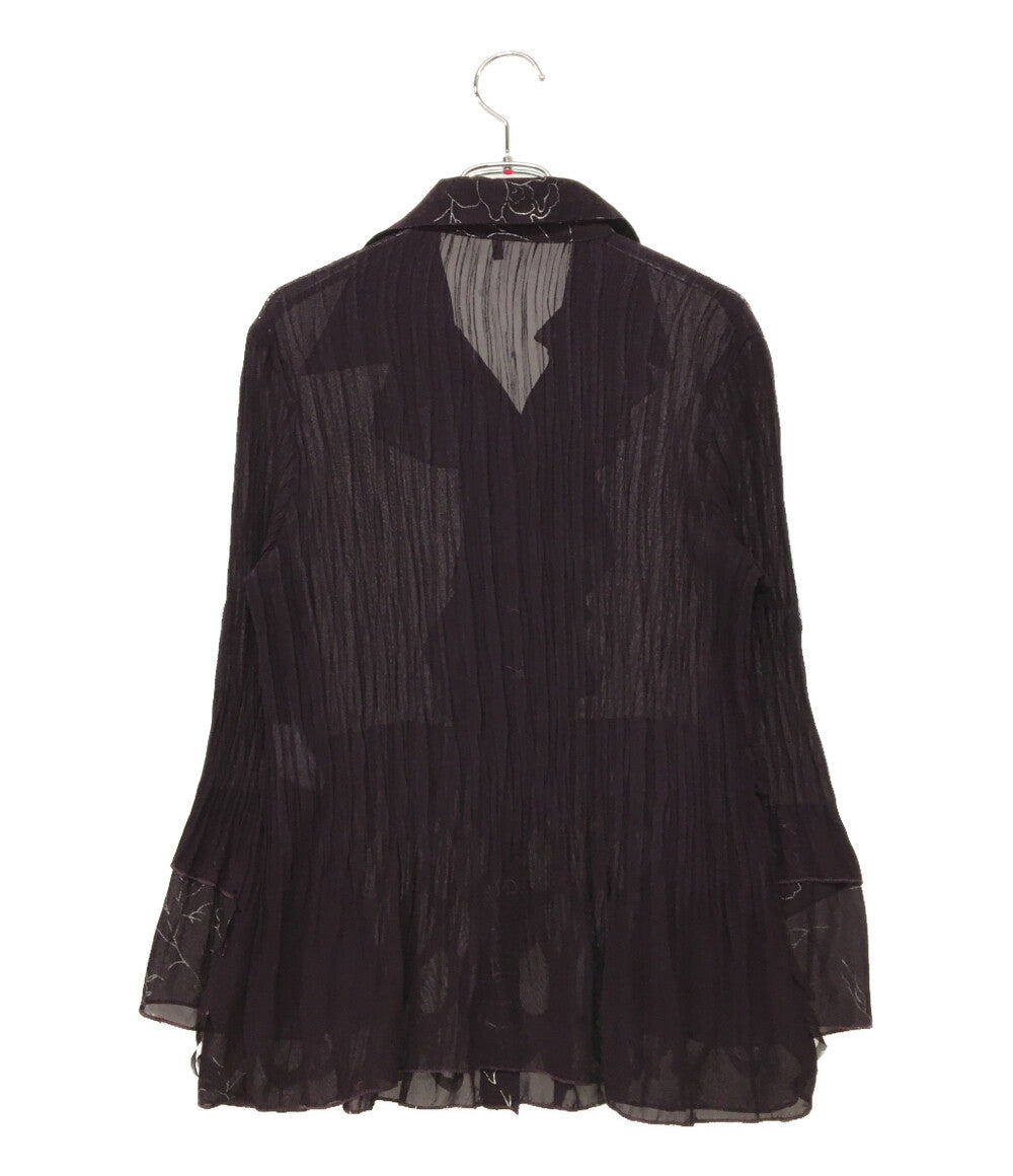 ジルサンダー ブラウス フリル レーヨン シルク ボルドー レディース SIZE - Jil sander