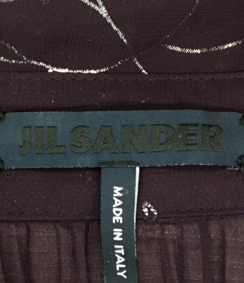 ジルサンダー ブラウス フリル レーヨン シルク ボルドー レディース SIZE - Jil sander