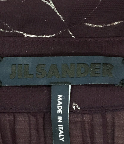 ジルサンダー ブラウス フリル レーヨン シルク ボルドー レディース SIZE - Jil sander