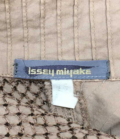 イッセイミヤケ 七分袖ワンピース 筆タグ 切替 カラーワンピース JG12189 レディース SIZE M ISSEY MIYAKE